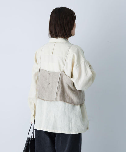 亞麻經典盒型寬鬆襯衫