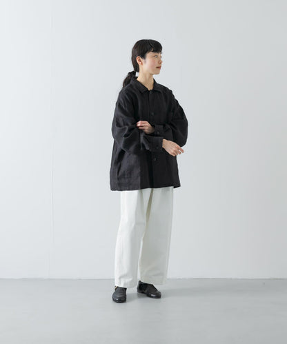 中性款 亞麻 工裝夾克