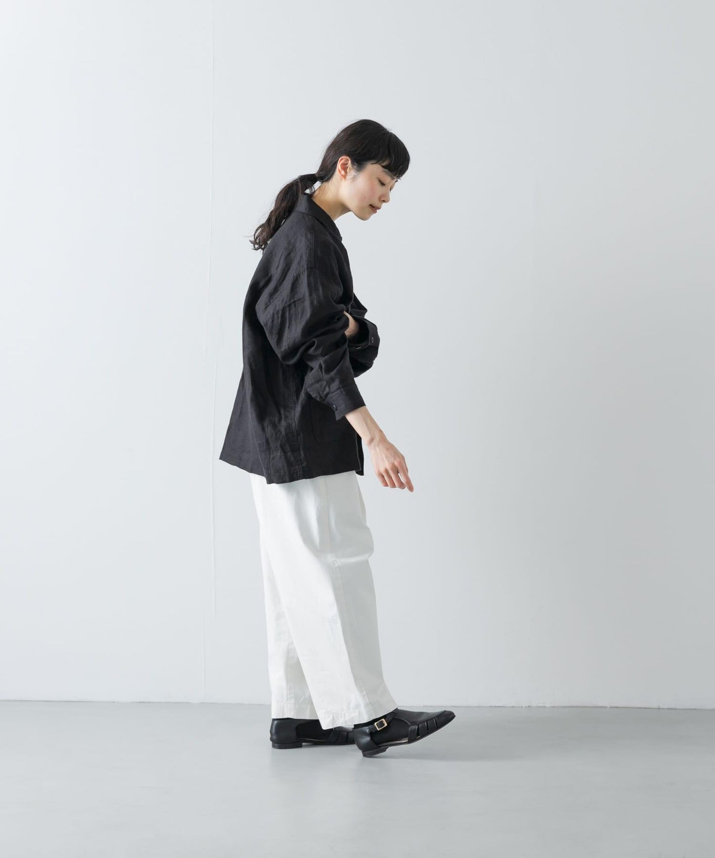 中性款 亞麻 工裝夾克