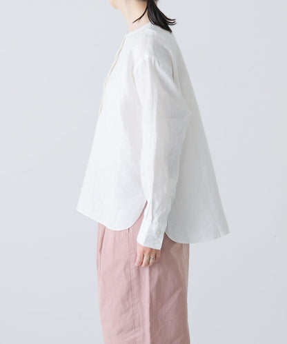 亨利領 寬鬆版型 亞麻襯衫