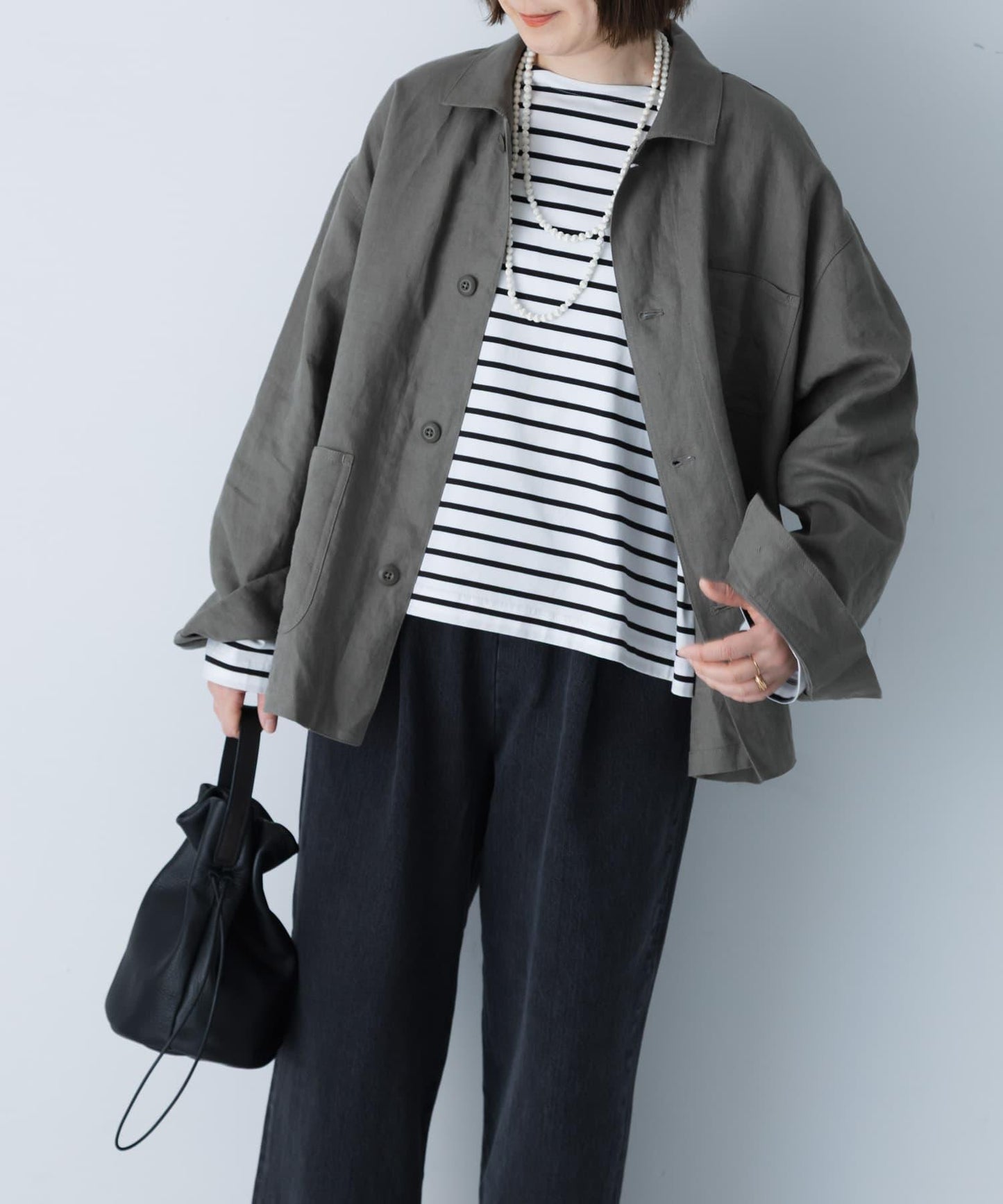 中性款 亞麻 工裝夾克