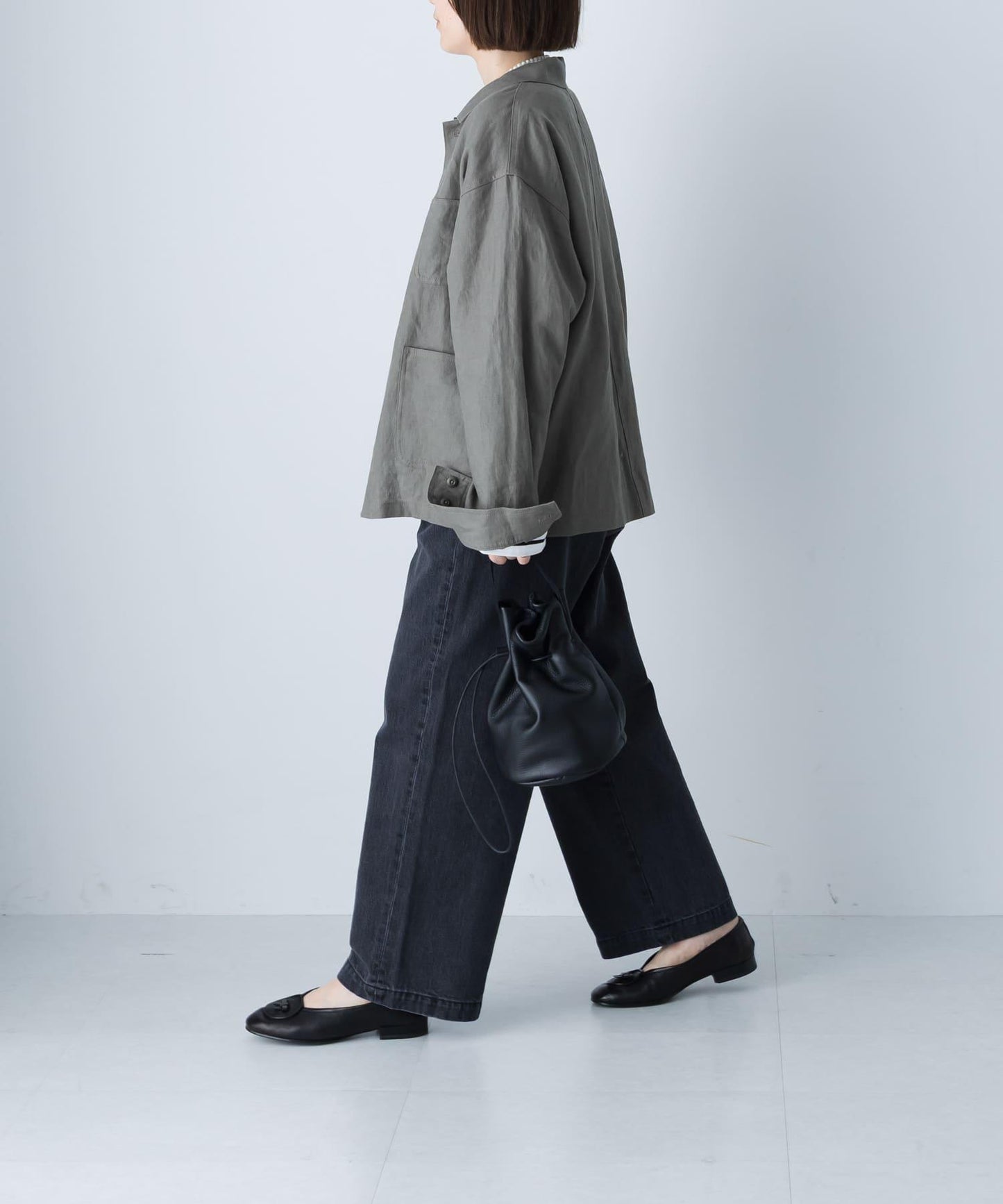 中性款 亞麻 工裝夾克