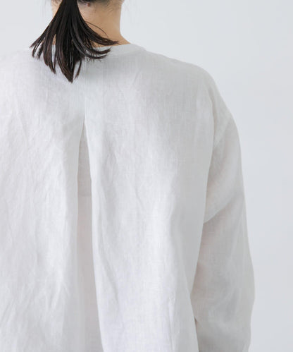 亨利領 寬鬆版型 亞麻襯衫