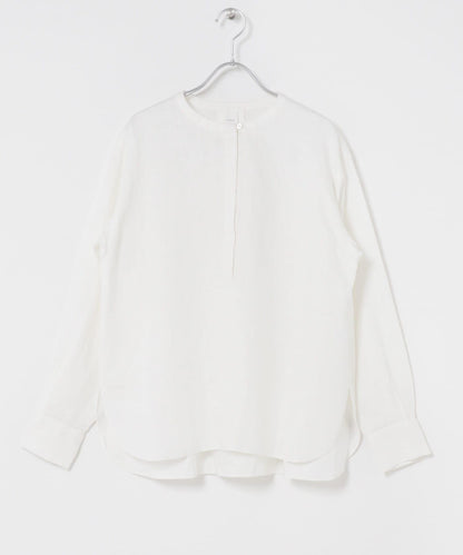 亨利領 寬鬆版型 亞麻襯衫