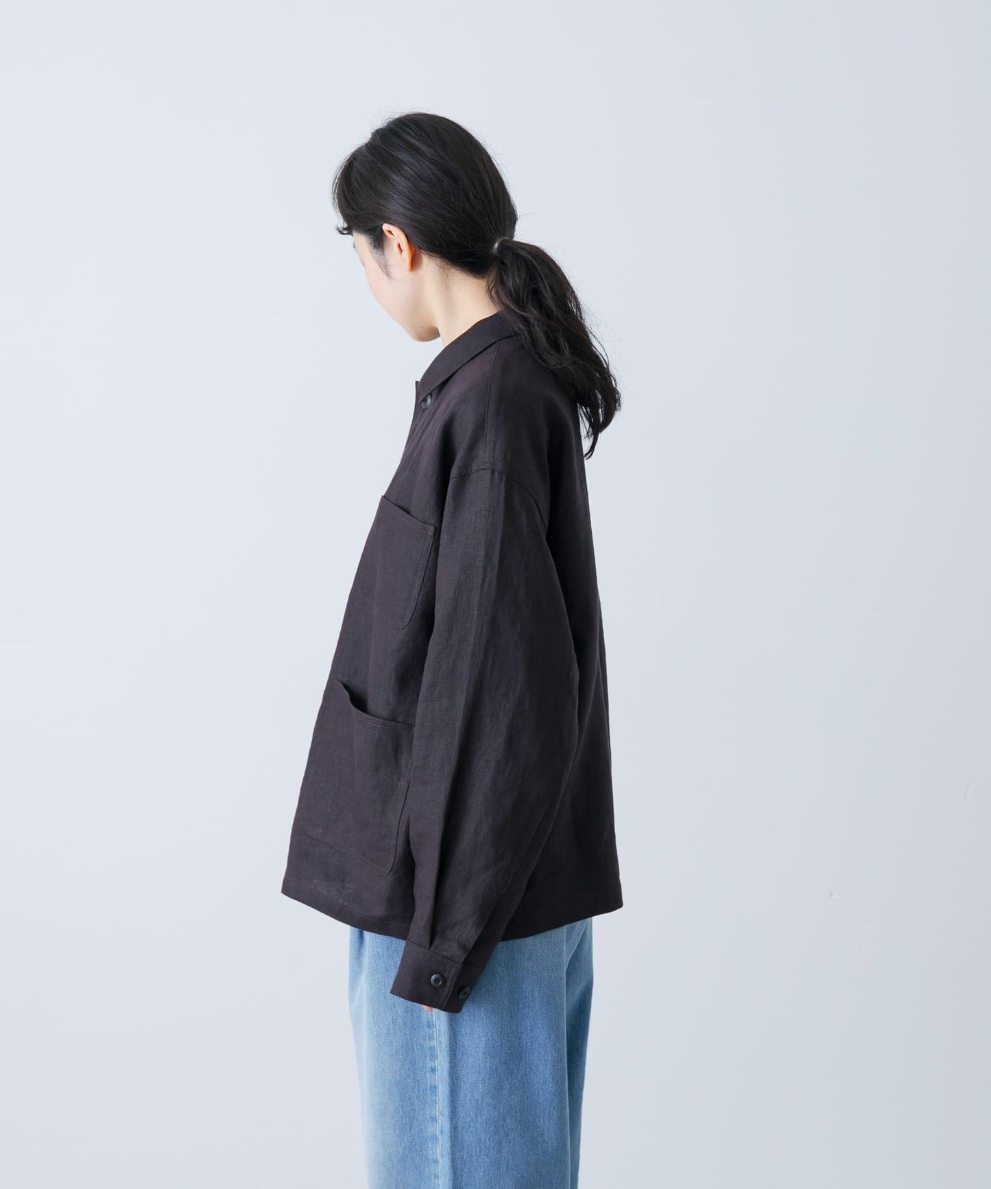 中性款 亞麻 工裝夾克