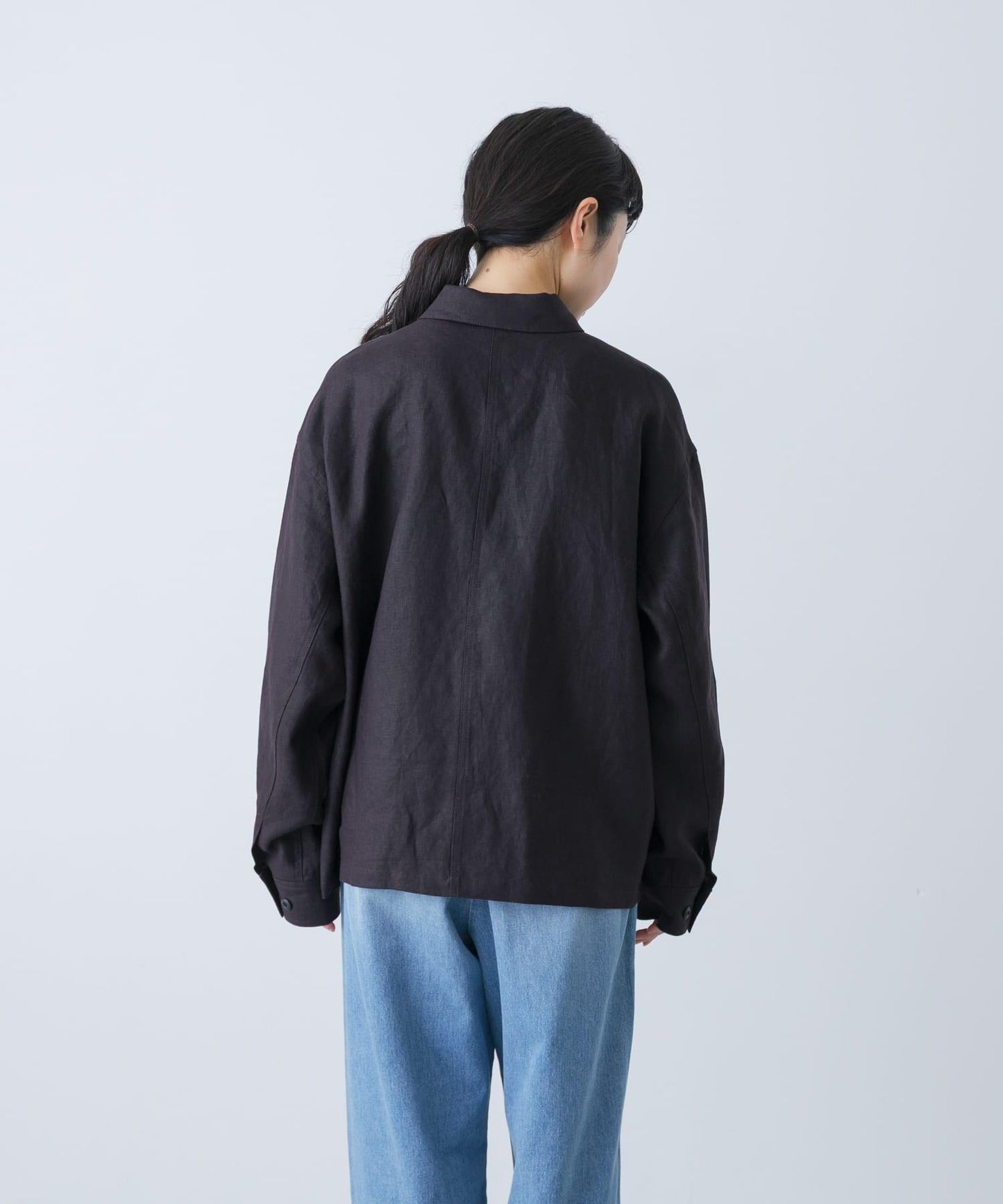 中性款 亞麻 工裝夾克