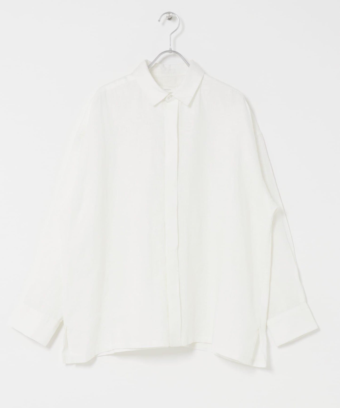 亞麻經典盒型寬鬆襯衫