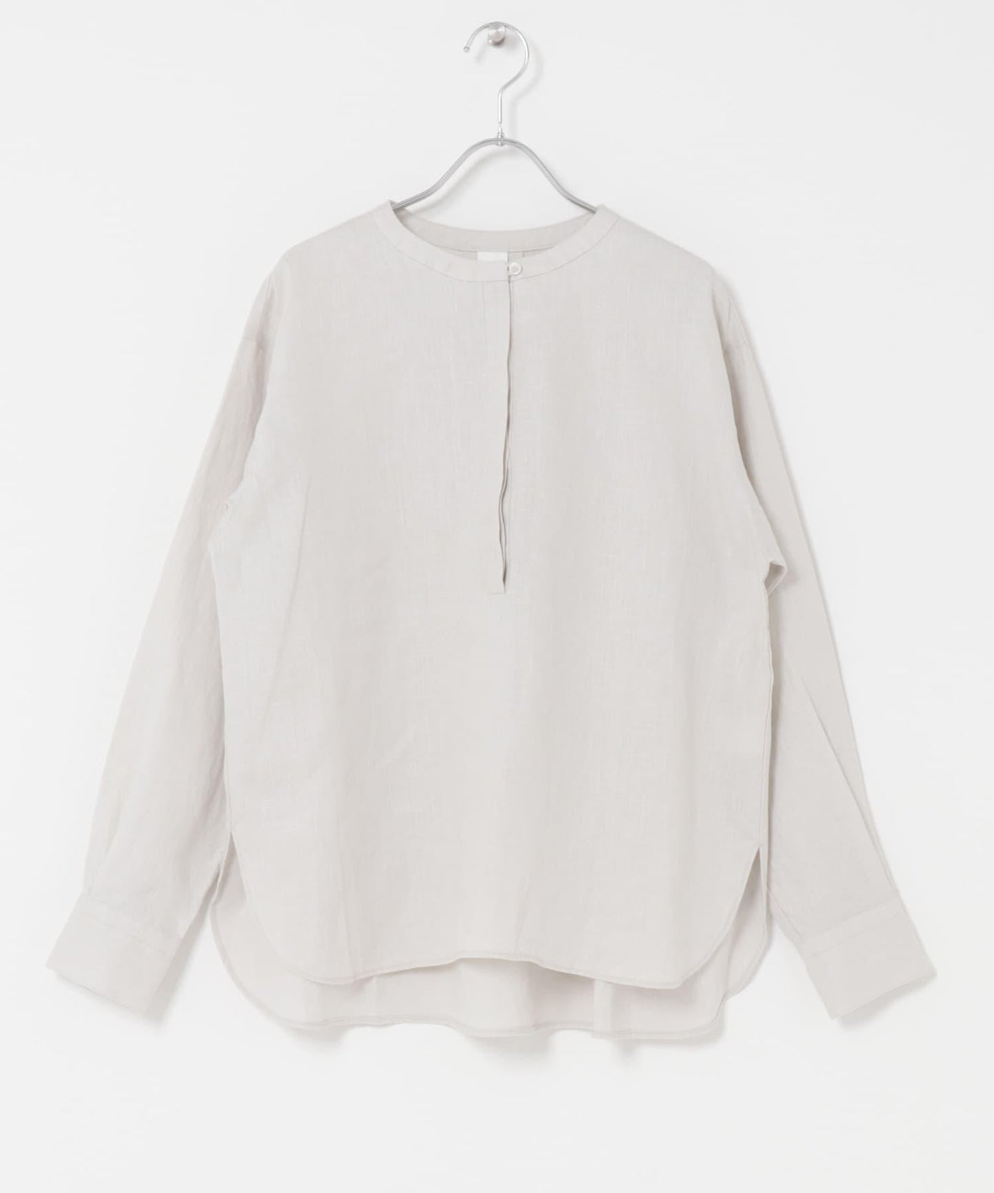 亨利領 寬鬆版型 亞麻襯衫