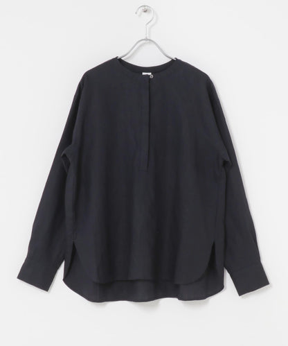 亨利領 寬鬆版型 亞麻襯衫