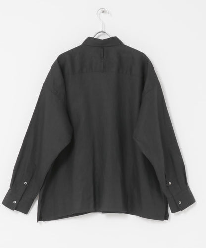 亞麻經典盒型寬鬆襯衫