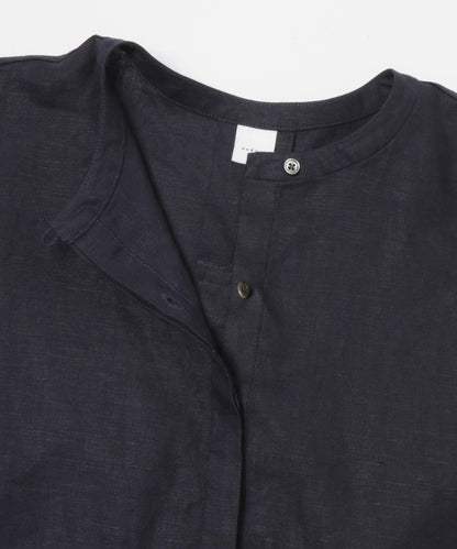 亨利領 寬鬆版型 亞麻襯衫