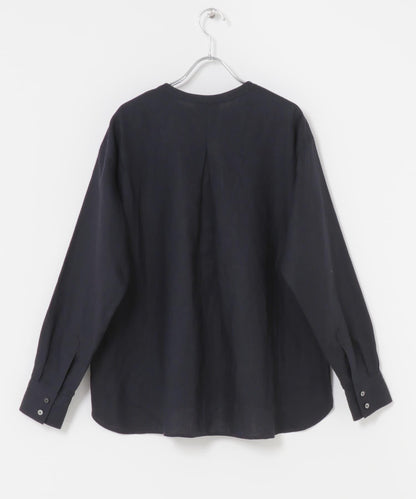 亨利領 寬鬆版型 亞麻襯衫