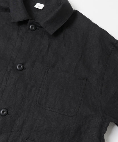 中性款 亞麻 工裝夾克