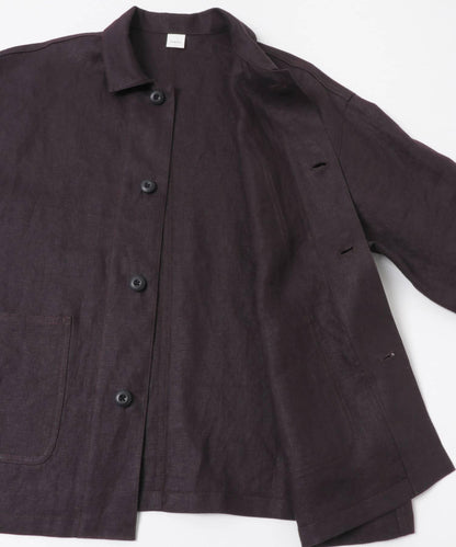 中性款 亞麻 工裝夾克