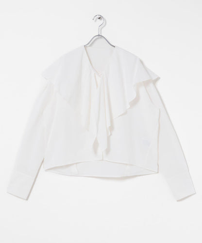 荷葉邊大翻領設計 襯衫