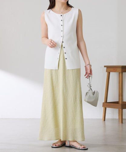 優雅風 輕透提花 傘擺半身裙