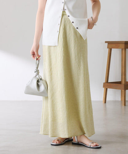 優雅風 輕透提花 傘擺半身裙