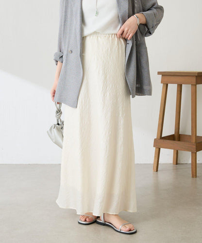 優雅風 輕透提花 傘擺半身裙