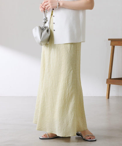 優雅風 輕透提花 傘擺半身裙