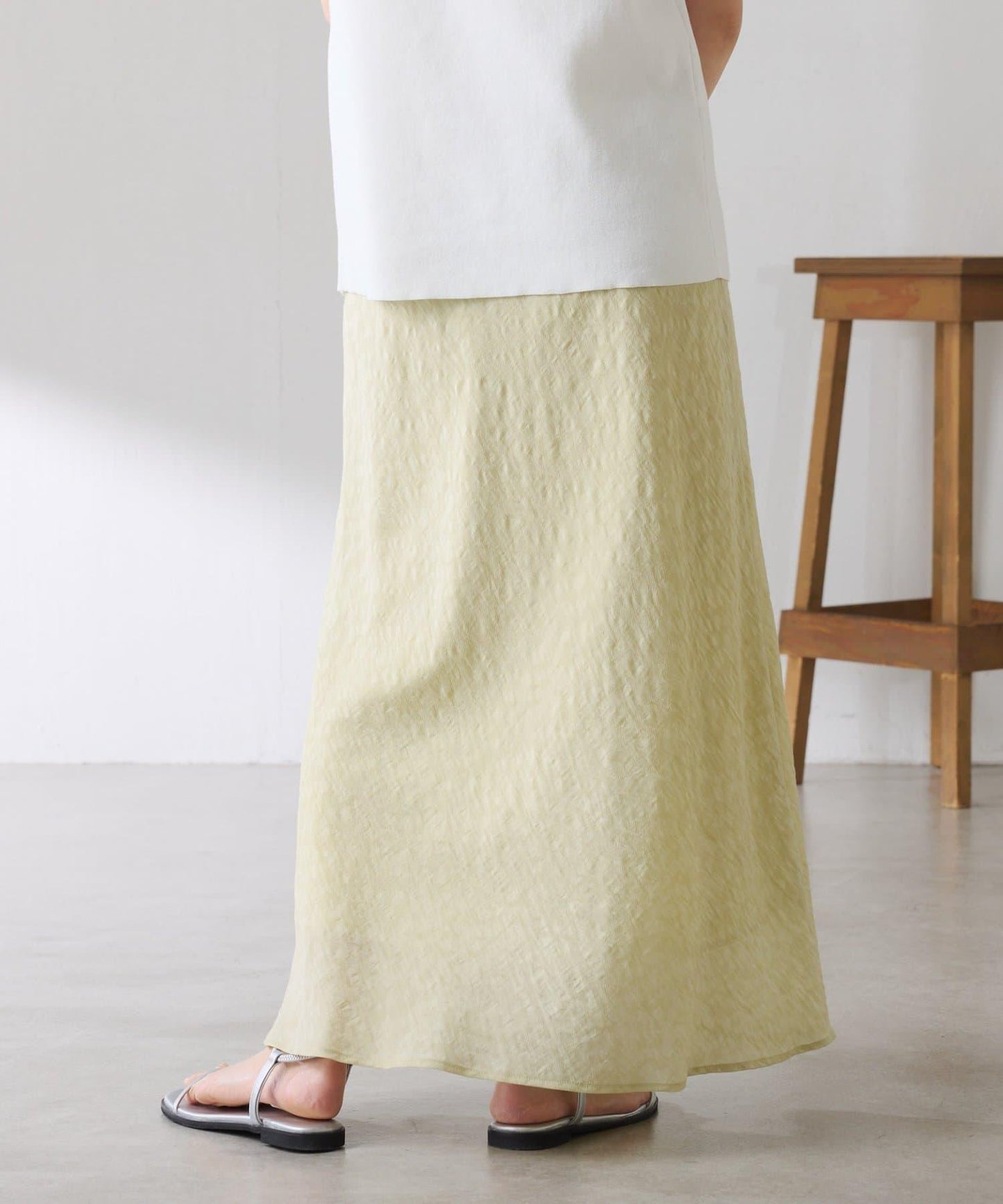 優雅風 輕透提花 傘擺半身裙