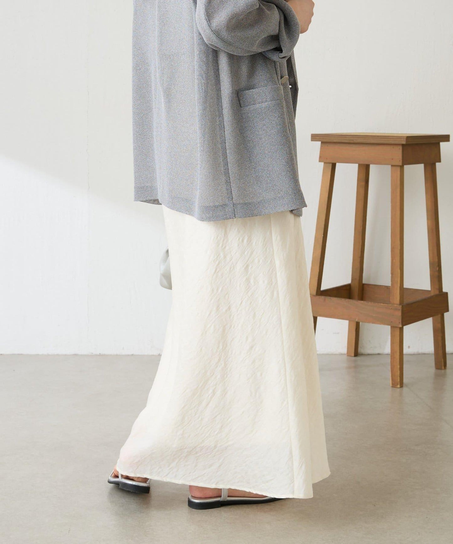 優雅風 輕透提花 傘擺半身裙