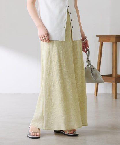 優雅風 輕透提花 傘擺半身裙