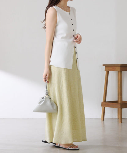 優雅風 輕透提花 傘擺半身裙