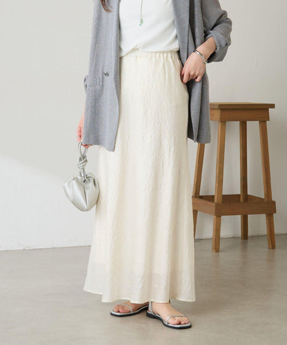 優雅風 輕透提花 傘擺半身裙