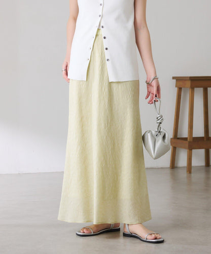 優雅風 輕透提花 傘擺半身裙