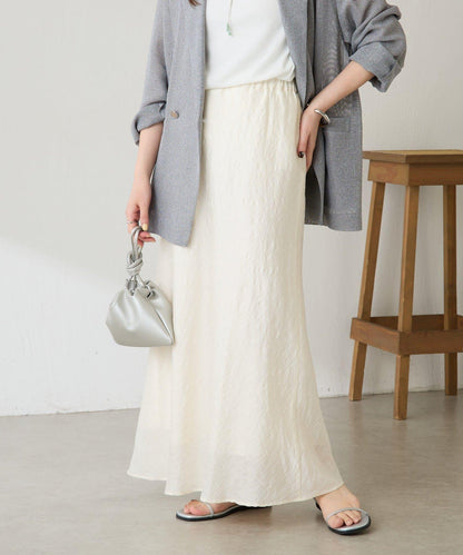 優雅風 輕透提花 傘擺半身裙