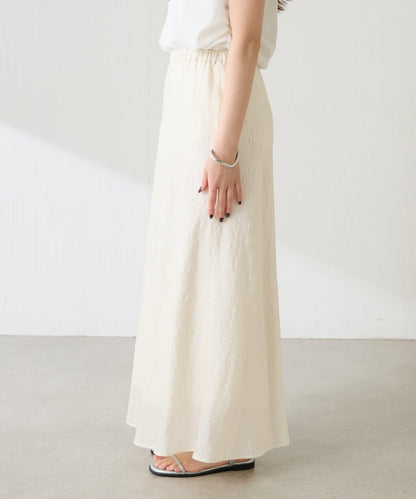 優雅風 輕透提花 傘擺半身裙