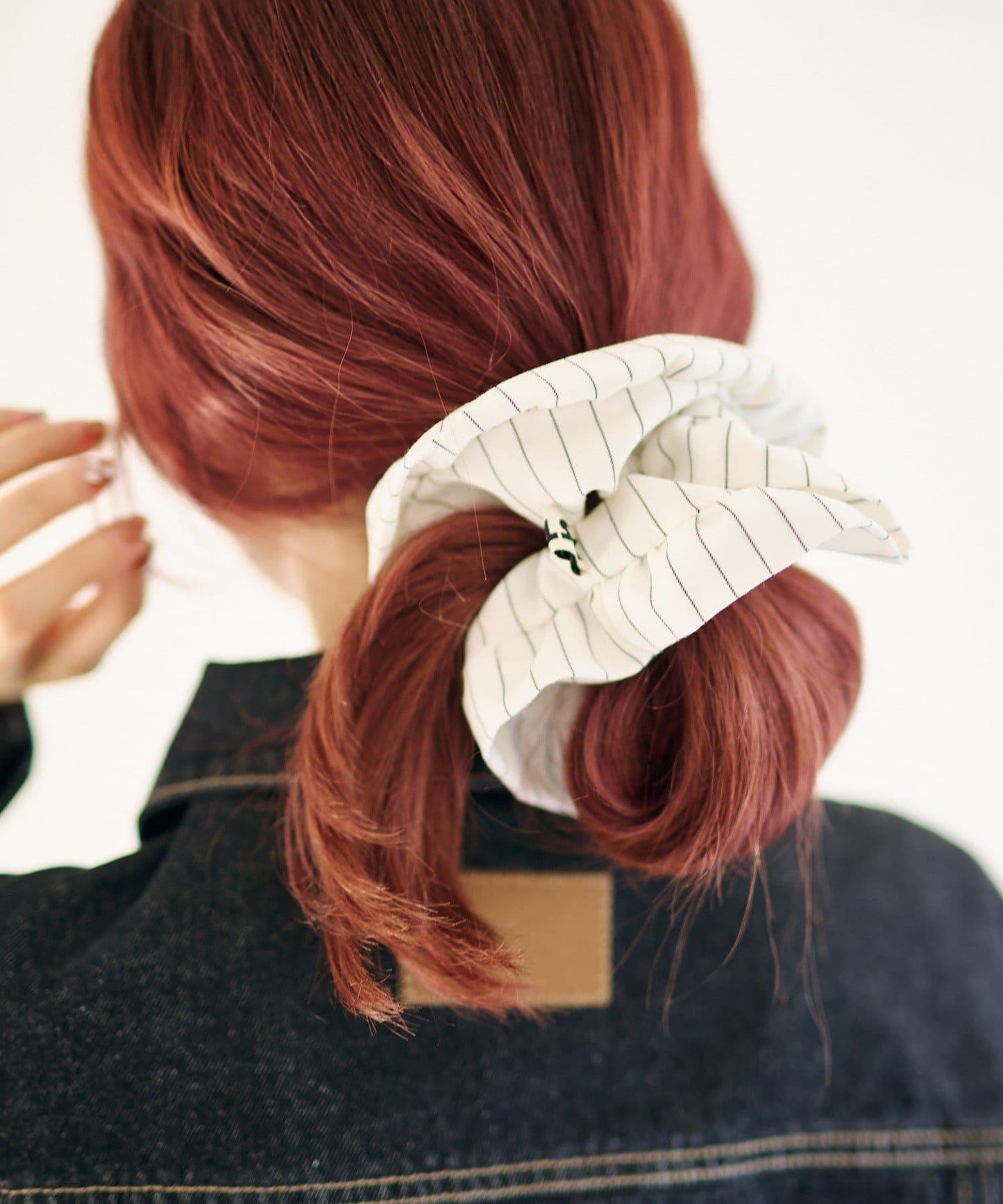 fiw. 荷葉邊條紋設計 髮圈