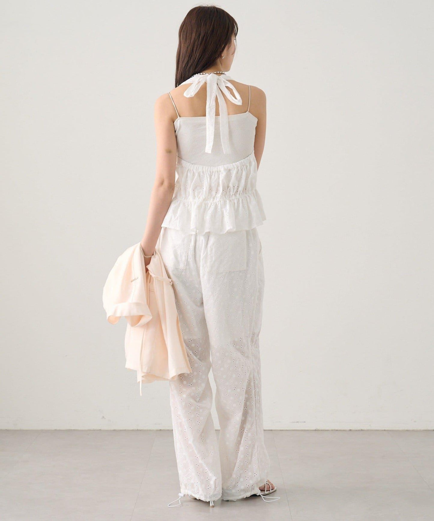 棉質刺繡露背上衣