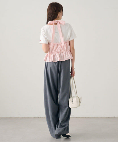 棉質刺繡露背上衣