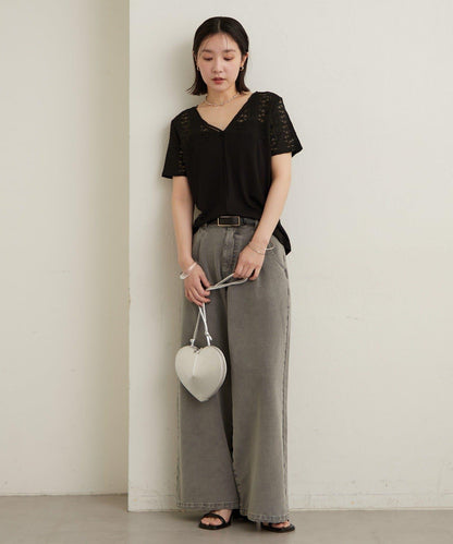 2way蕾絲拼接T恤