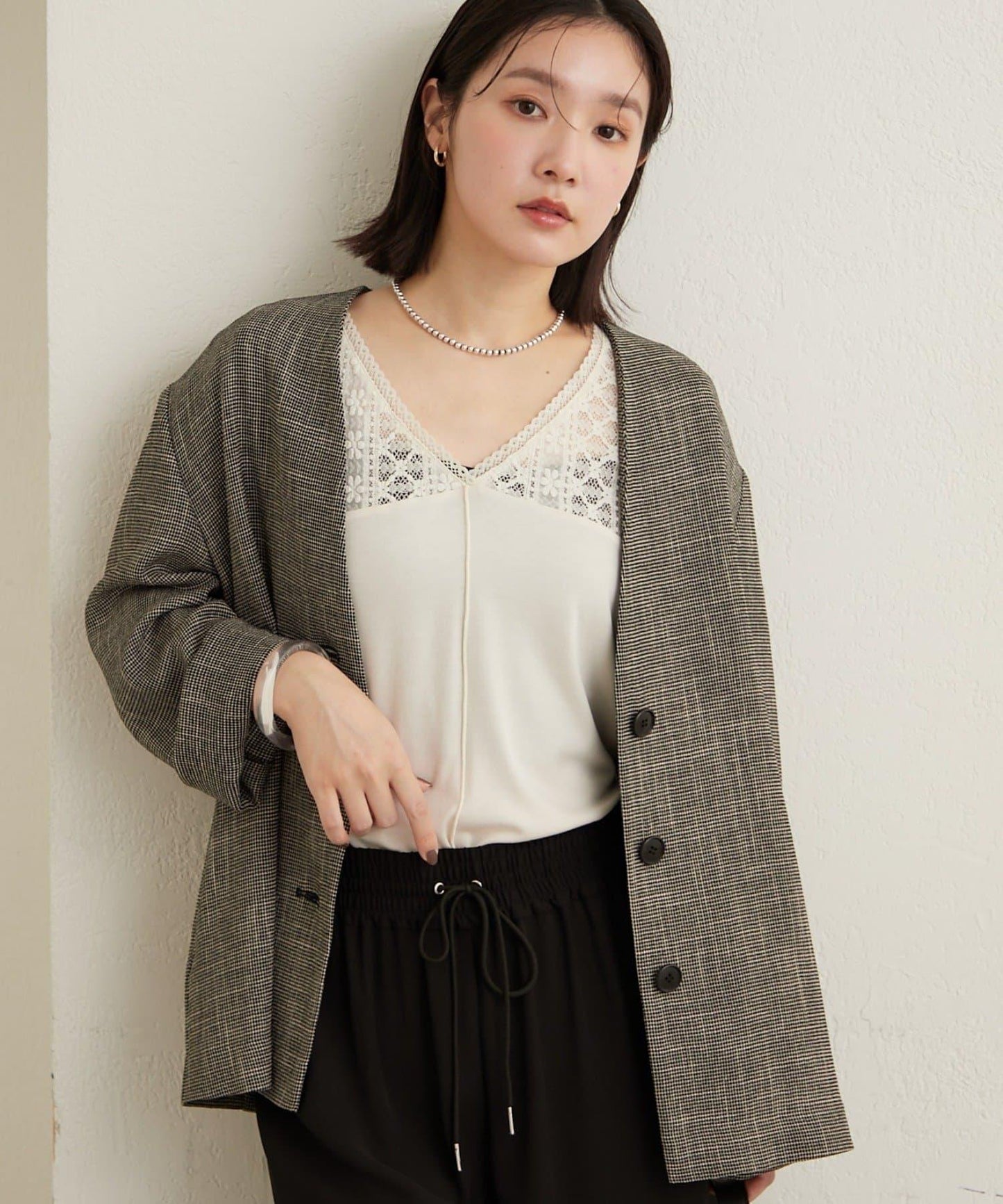 2way蕾絲拼接T恤