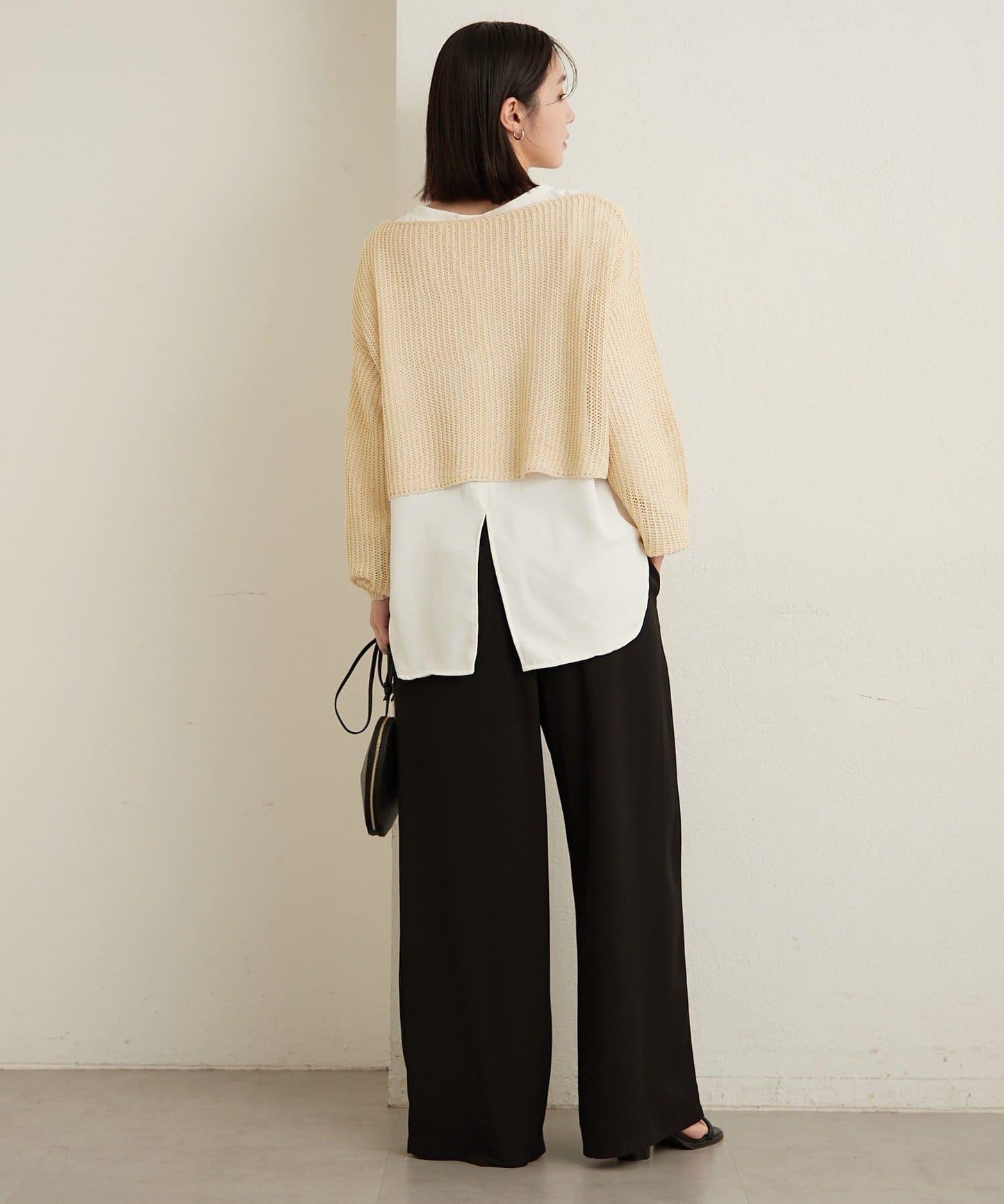 網眼寬鬆針織上衣