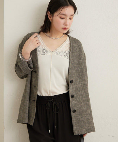 2way蕾絲拼接T恤