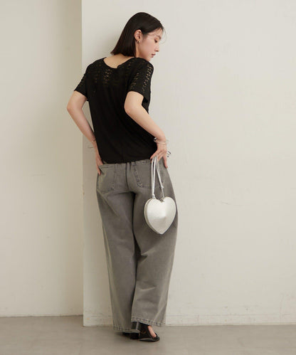 2way蕾絲拼接T恤