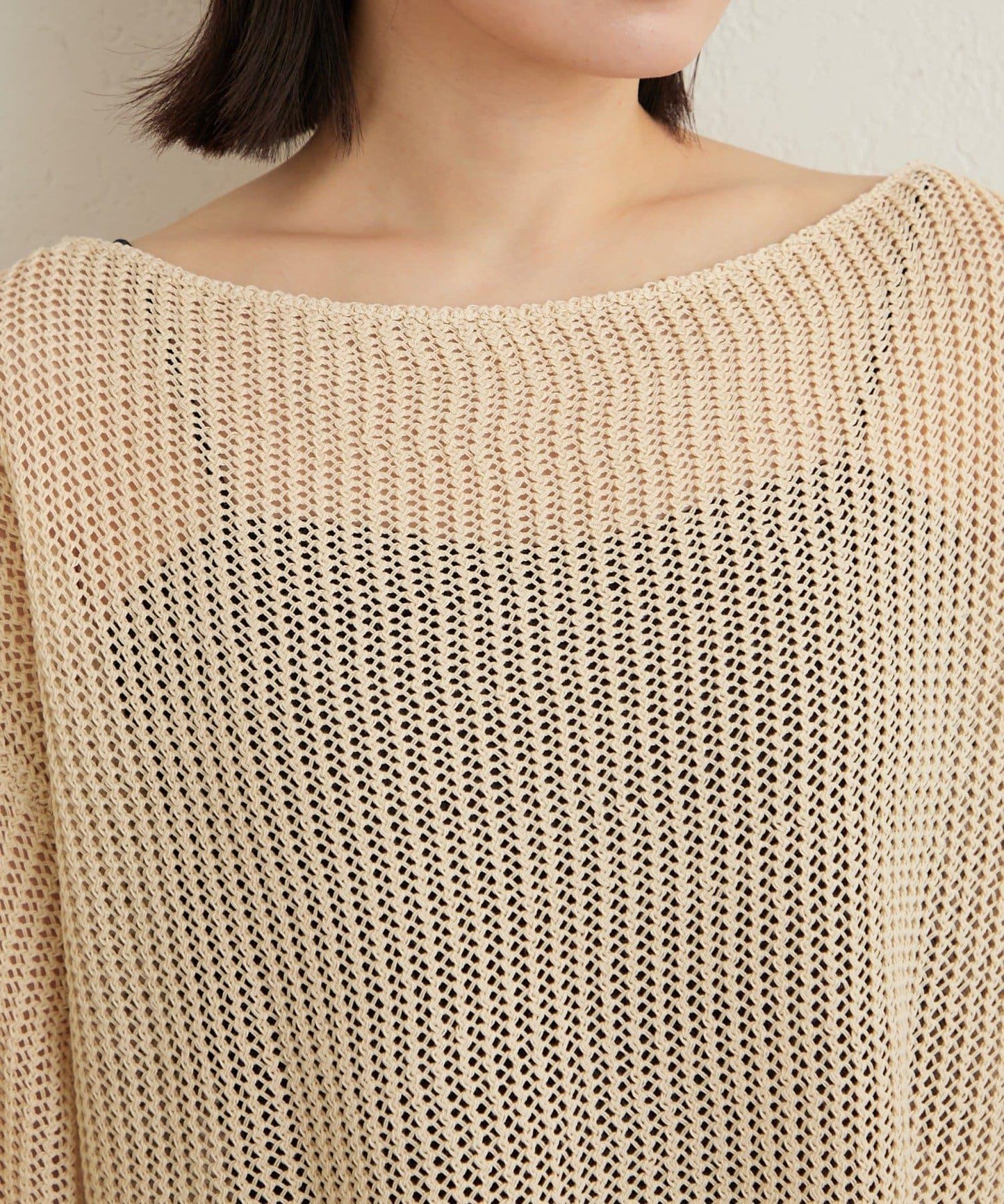 網眼寬鬆針織上衣