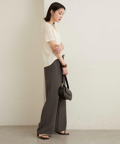 2way蕾絲拼接T恤