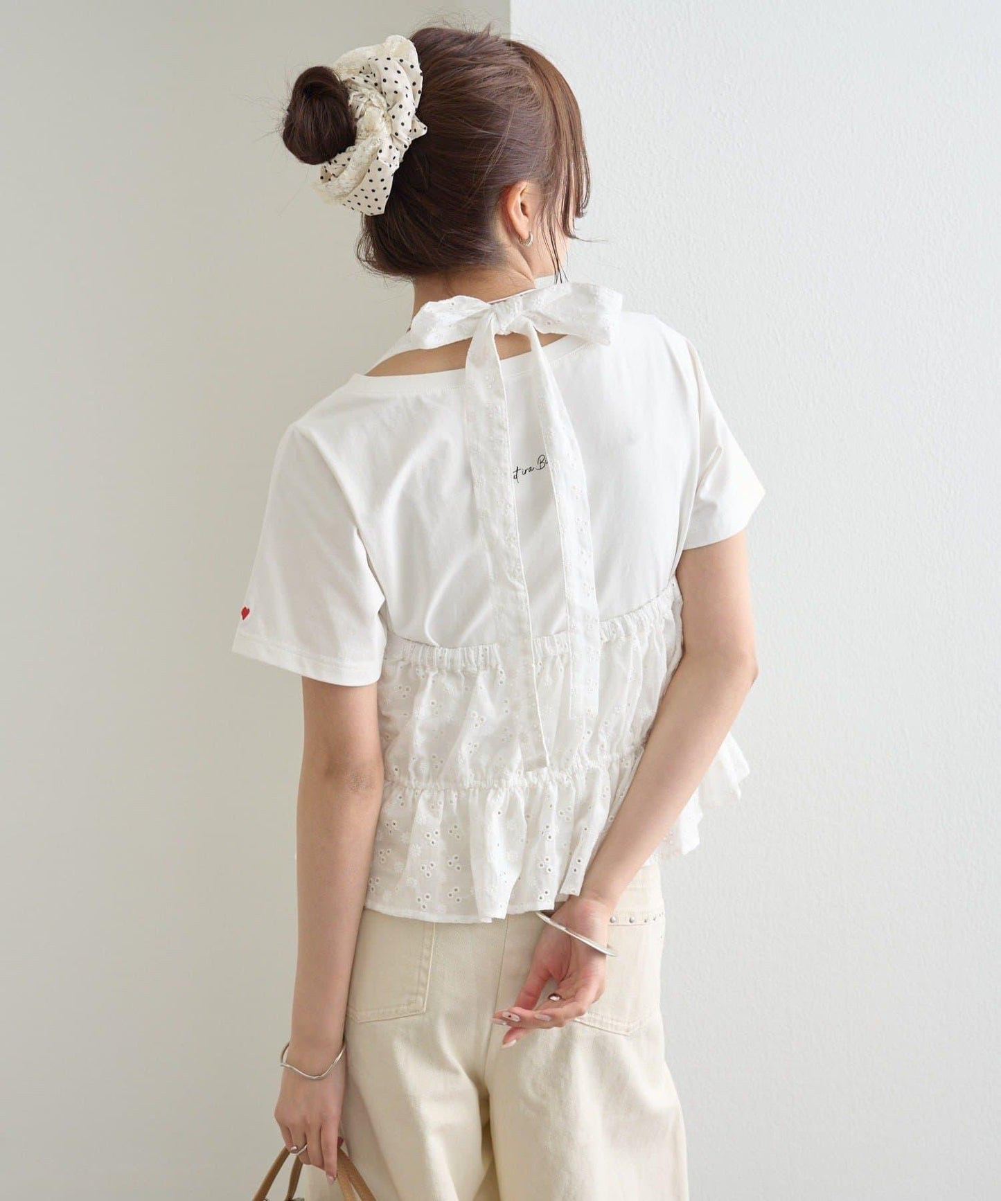 棉質刺繡露背上衣