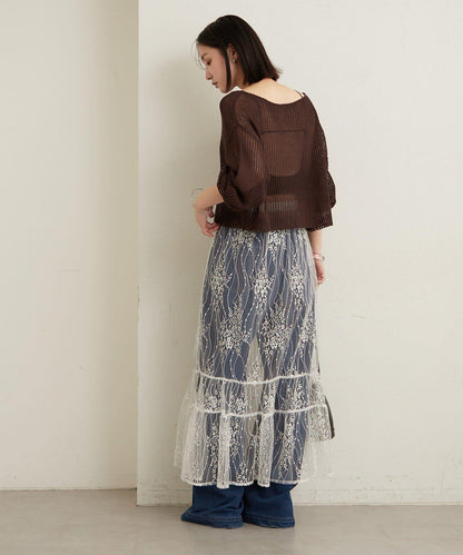 透紗蕾絲設計 半身裙