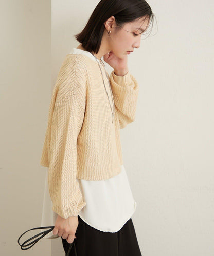 網眼寬鬆針織上衣