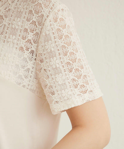 2way蕾絲拼接T恤