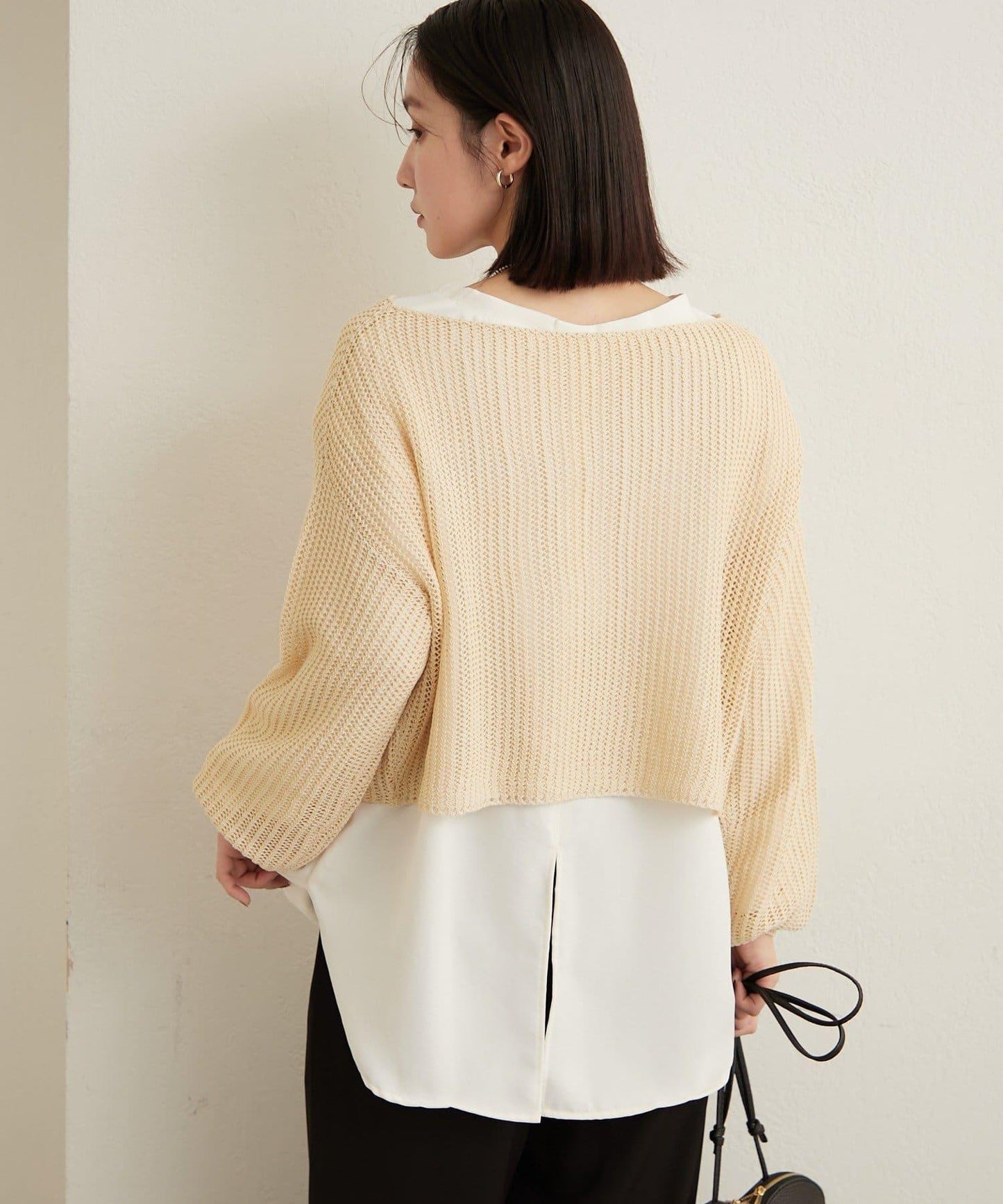 網眼寬鬆針織上衣