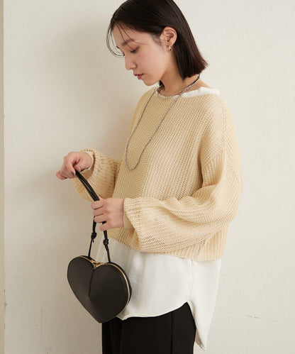 網眼寬鬆針織上衣