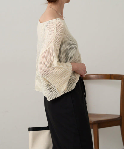 網眼寬鬆針織上衣