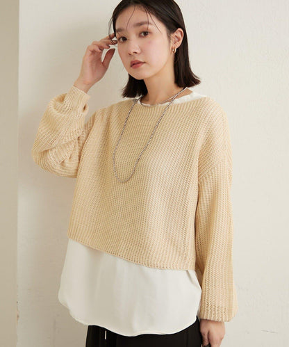 網眼寬鬆針織上衣