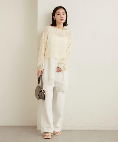 網眼寬鬆針織上衣